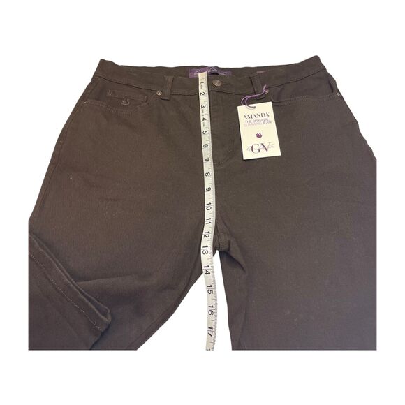 Gloria Vanderbilt Amanda Jeans Womens 12S Black Denim Slim Fit High-Rise Zip Fly - Picture 7 of 9